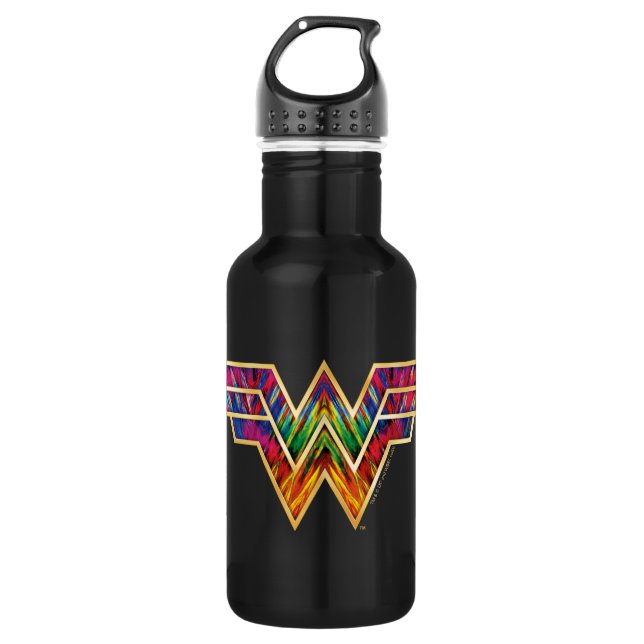 WW84 | Wonder Woman Kaleidoscope Logo Edelstahlflasche (Vorderseite)