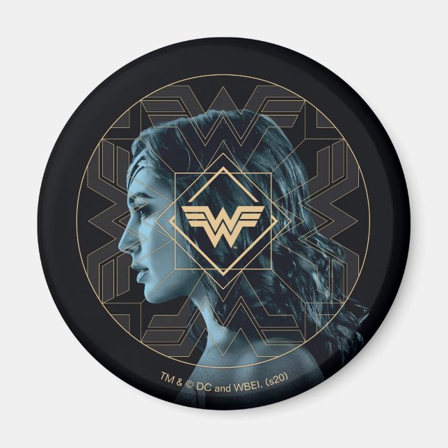 WW84 | Wonder Woman Logo Gemustert Portrait Magnet (Vorne)