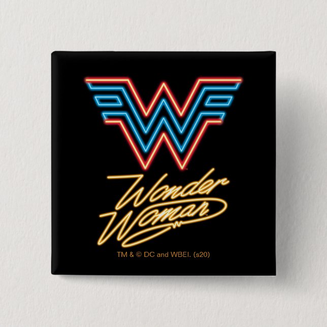 WW84 | Wonder Woman Neon Light Logo Button (Vorderseite)