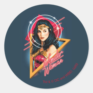 WW84 Wonder Woman Retrowave Character Abzeichen Runder Aufkleber