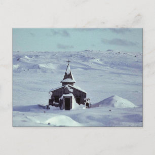 WW II Kirche im Winter auf der Insel Amchitka Postkarte
