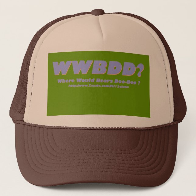 WWBDD? Wo wurde Bären doo-doo? Truckerkappe (Vorderseite)
