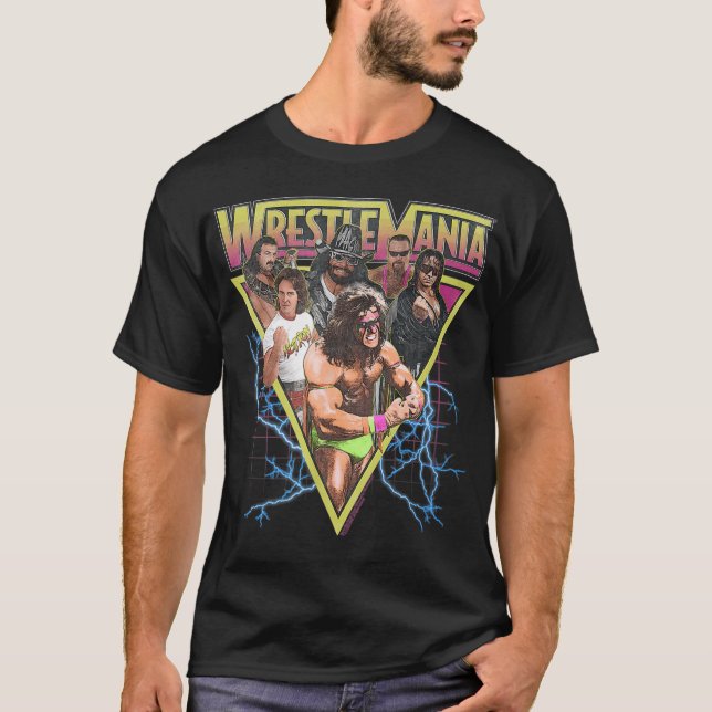 WWF Wrestlemanie Inspiriert Unisex Gefärbte Krawat T-Shirt (Vorderseite)