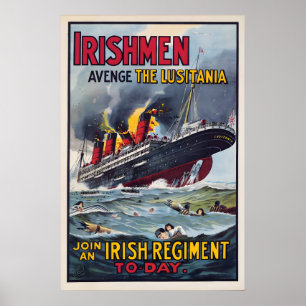 WWI britischer Rekrutierungsposter Iren rächen sic Poster