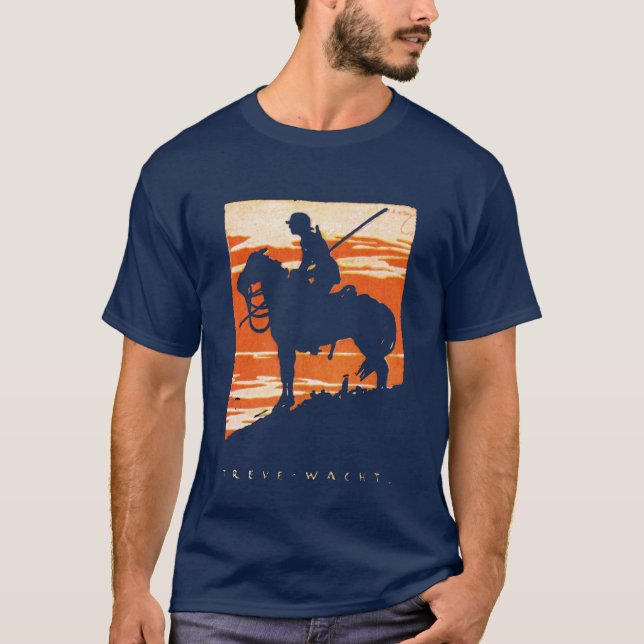 WWI deutsches Kavallerie-Plakat T-Shirt (Vorderseite)