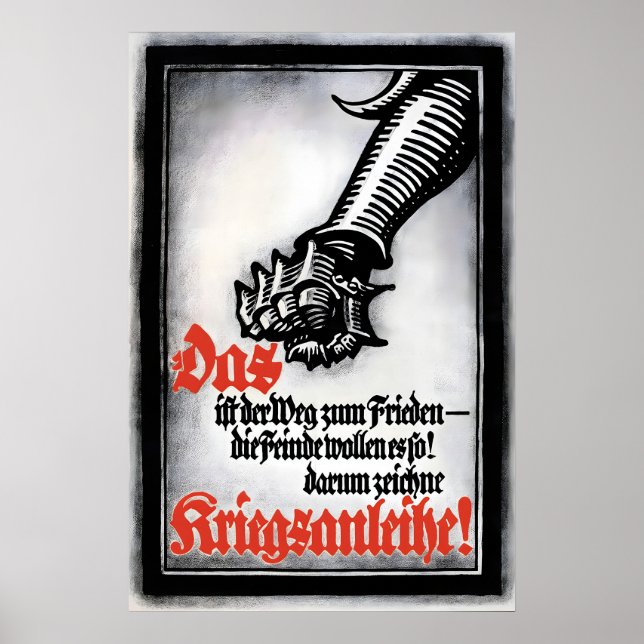WWI Deutsches Propagandaposter Eiserne Faust! Der  Poster (Vorne)