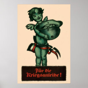 WWI Deutsches Propagandaposter Kriegsanleihen Enge Poster