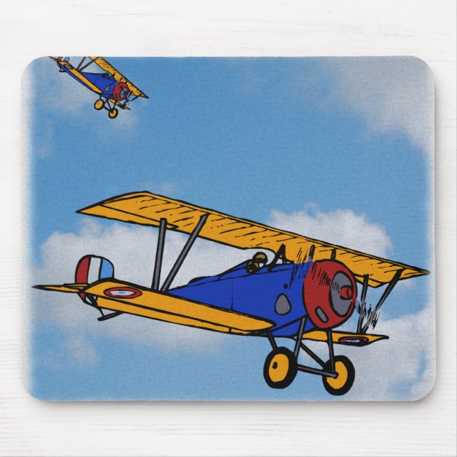 WWI-Flugzeuge zur Bekämpfung Mousepad (Vorne)