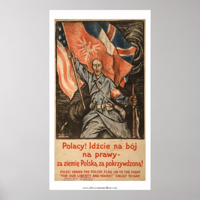 WWI-Poster in polnischer Sprache Poster (Vorne)