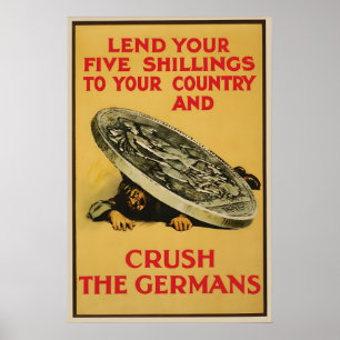 WWI-Propagandaplakat Zerschmettert die Deutschen B Poster
