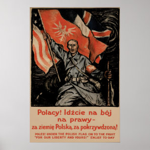 WWI-Rekrutierung Polen Unter einer Flagge Weltkrie Poster