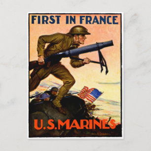 WWI US Marines Postkarte