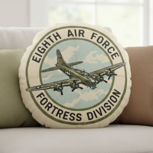 WWII B-17 Eighth Air Force Festungsdivision Rundes Kissen