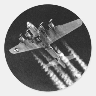 WWII B-17 im Flug Runder Aufkleber