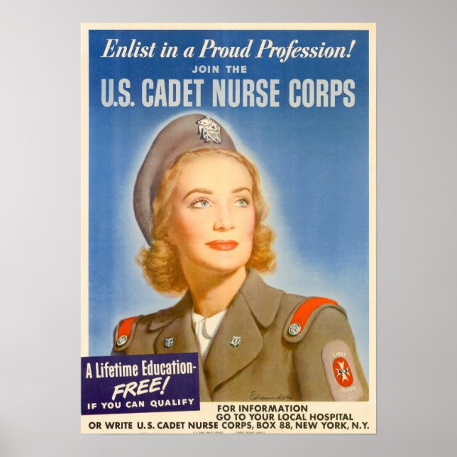 WWII Cadet Nurse Corps Poster (Vorne)