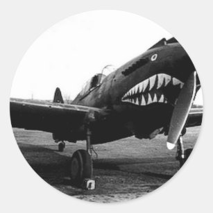 WWII das Flying Tigers Curtiss P-40 Runder Aufkleber
