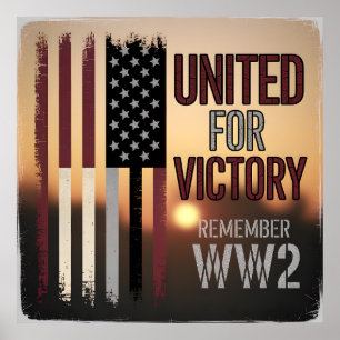 WWII-Einheits-Siegflagge-Gedenkstätte-Veteranen-Tr Poster