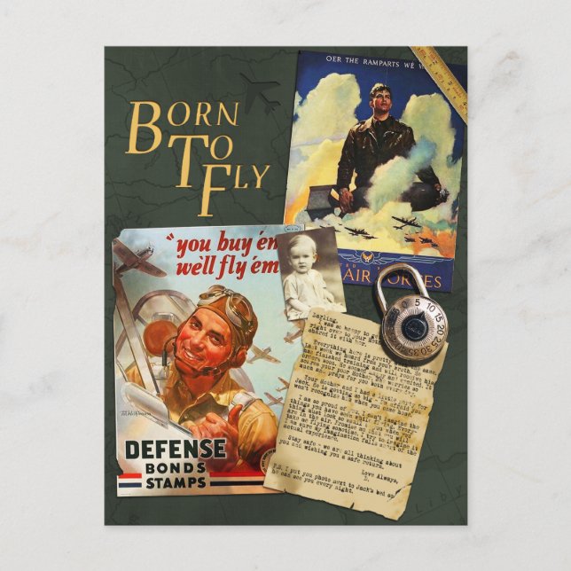 WWII Flyboy Scrapbook Postcard Postkarte (Vorderseite)