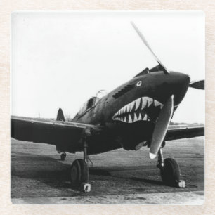 WWII Flying Tigers Curtiss P-40 Fighter Flugzeug Glasuntersetzer