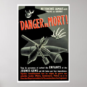 WWII Frankreich Plakat 1944 öffentliche Warnung be