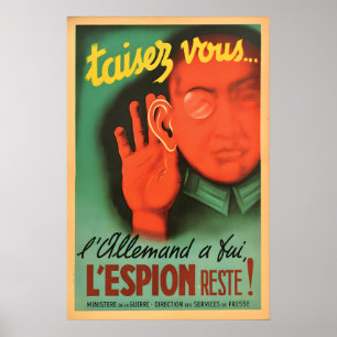 WWII Französisches Propagandaposter Der Deutsche i Poster