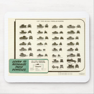 WWII-Leichtpanzer-ID-Karte Mousepad