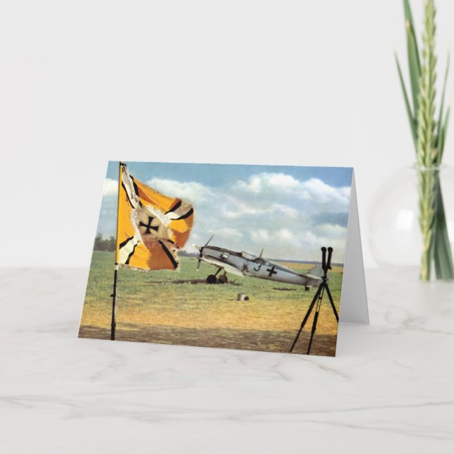 WWII Luftwaffe Airbase + German ME-109 Karte (Vorderseite)