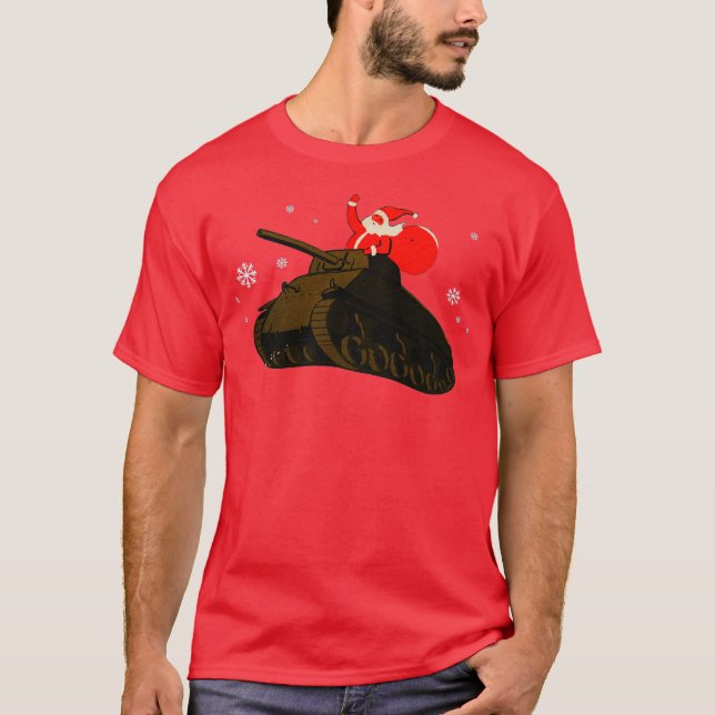 WWII M4 Sherman tank and Santa Claus Retro (Vorderseite)