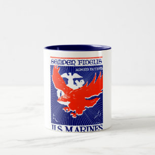 WWII-Marine-Corps-Plakat Zweifarbige Tasse