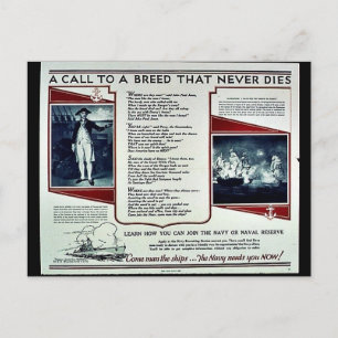 Wwii Navy Recruit2 Postkarte