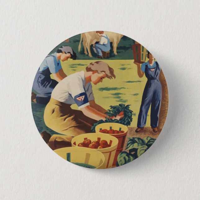 WWII - Patriotische Plakatschaltfläche Button (Vorderseite)