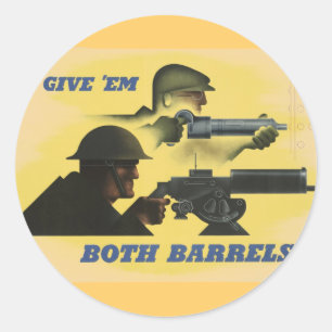 WWII patriotischer Poster Runder Aufkleber