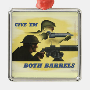 WWII-patriotischer Poster-Schmuck Ornament Aus Metall