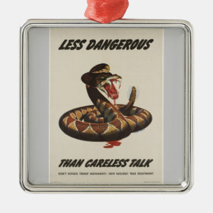 WWII-patriotischer Poster-Schmuck Silbernes Ornament