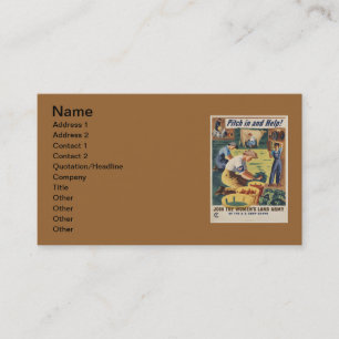 WWII Patriotisches Poster-Visitenkarte Visitenkarte