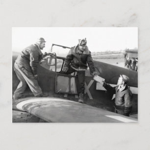 WWII-Pilot + Besatzung einer P-51A Mustang Postkarte