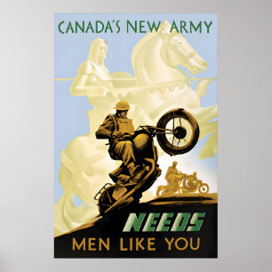 WWII-Plakat Kanadas neue Armee braucht Männer wie  Poster