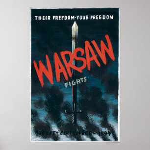 WWII-Plakat Polen Warschauer Aufstand Warschau käm Poster