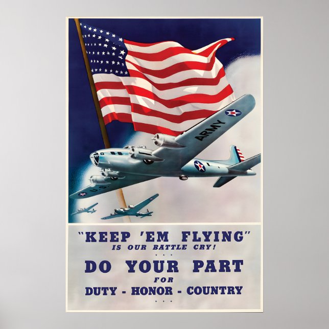 WWII-Plakat US Air Force Keep Them Flying Poster (Vorne)
