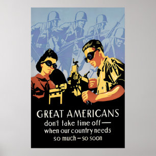 WWII-Propagandaplakat Amerikaner Patriotische Kuns Poster