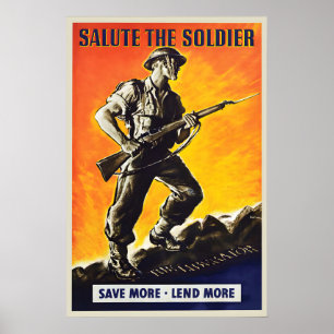 WWII-Propagandaplakat Ehrt den Soldaten, UK-Krieg Poster
