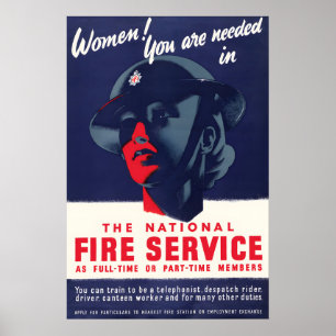 WWII-Propagandaplakat Frauen schließen sich der Fe Poster