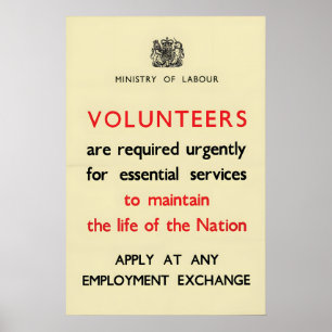 WWII-Propagandaplakat Großbritannien Arbeitsminist Poster