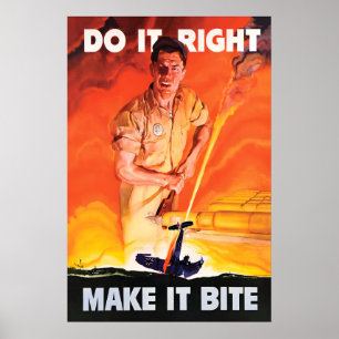 WWII-Propagandaplakat Mach es beißend Anti-Nazi US Poster