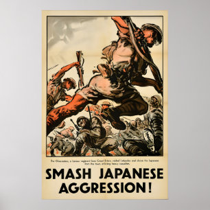 WWII-Propagandaplakat Zerschmettert japanische Agg Poster
