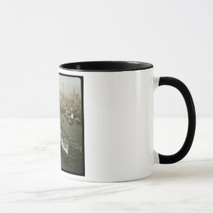 WWII-Schlachtschiff am Hudson River Vintage Tasse