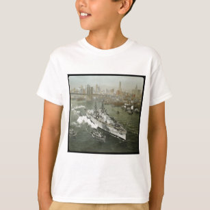WWII Schlachtschiff auf dem Hudson Vintag T-Shirt