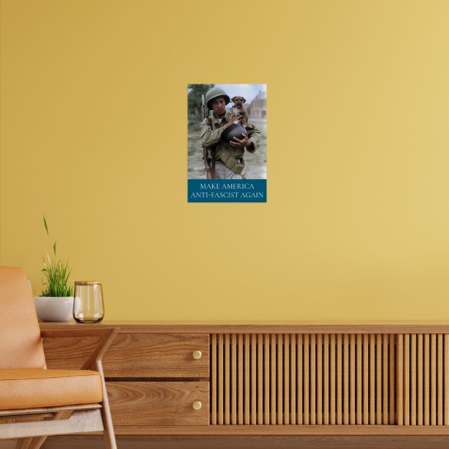WWII-Soldat mit Welpe MAAFA Poster (Wohnzimmer 2)