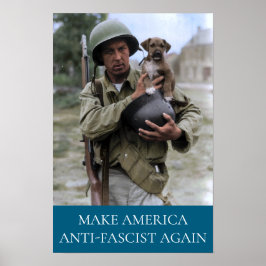 WWII Soldier with puppy MAAFA Poster