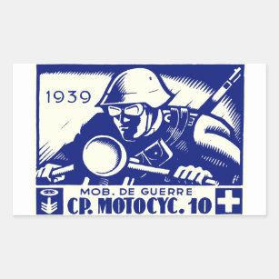 WWII Swiss Motorcycle Company, blau Rechteckiger Aufkleber